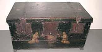 A wooden chest that held the miraculous Host from the Eucharistic miracle of Amsterdam.