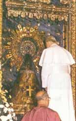 John Paul II praying in front of the statue of the Virgin of Pilar, Zaragoza