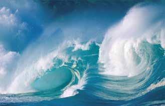 A powerful wave crashing, showcasing the force of nature during the tsunami event.