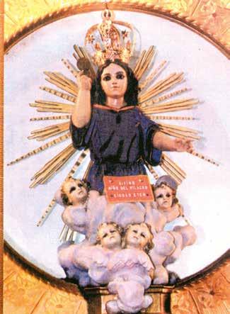 The image shows the Divine Child of Eten surrounded by cherubs, radiating light and holding a gesture of blessing.