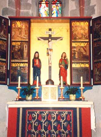 Altar-piece on which the scenes of the miracle are portrayed