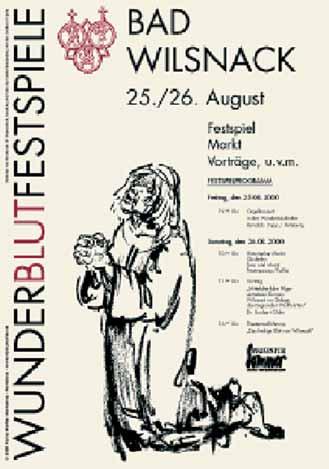 A poster for the Wundermesse festival in Bad Wilsnack featuring a figure holding a chalice.