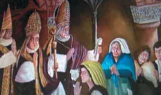 Painting in the Cathedral of Alatri which illustrate the various phases of the miracle