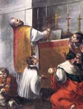 A priest performing a religious ceremony with worshippers present, depicting a moment of reverence.