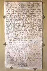 Stone tablet from 1631 which describes the miracle