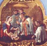 Frescoes in the church that illustrate the miracle.