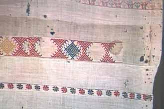 Detail of the blood-stained linen