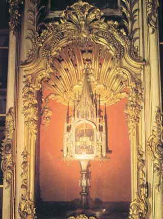 The shrine that contains the Host of the miracle which is preserved to this day in Andechs