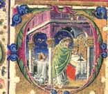 An illustration of St. Gregory celebrating Mass, showing the altar and figures in a historical setting.