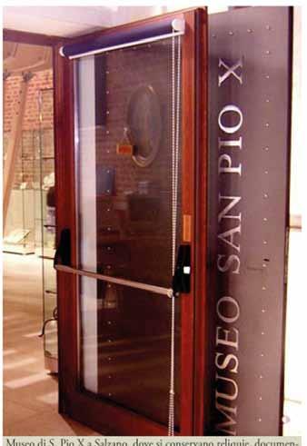 Entrance to Museo di S. Pio X in Salzano, preserving relics related to the 1517 Eucharistic miracle.