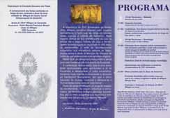 A program flyer with text in Portuguese and an image of a monstrance.