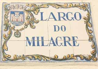 Decorative tile sign 'Largo do Milagre' commemorates the site of the Eucharistic miracle in San Mauro La Bruca, 1969.