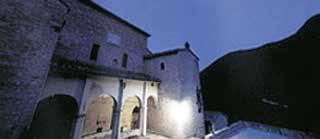 Monastery of the Most Holy Redeemer in Scala, where the 1732 Eucharistic miracle occurred, showing its serene exterior at dusk.