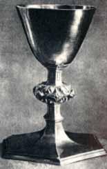 A silver chalice used during the Eucharistic Miracle in Turin, Italy.