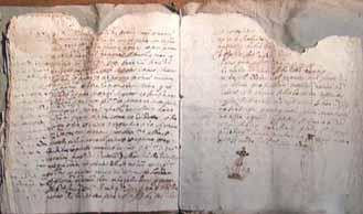 A handwritten document detailing testimonies of witnesses from the Eucharistic miracle event.