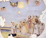 A fresco found on the ceiling of the Sacristy of the Eucharistic shrine
