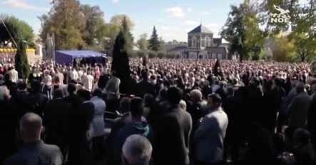 A multitude of people gather at a ceremony outside St. Anthony of Padua Church, celebrating the Sokółka Eucharistic miracle.