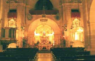 Interior of the Church of Santa Cruz, where the miraculous Mass of Caravaca de la Cruz took place.