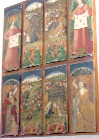 A series of religious paintings depicting scenes related to the Eucharistic miracle of Daroca.