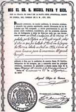 A formal document with a seal, likely related to the Eucharistic Miracle of Onil.