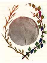 Illustration of the Host surrounded by foliage, symbolizing its miraculous discovery in Onil, Spain, 1824.
