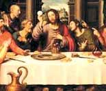 The Last Supper depicting Jesus with his apostles at the table.