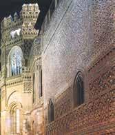 Intricate Mudejar-style wall of Zaragoza's cathedral, symbolizing the 1427 Eucharistic miracle involving divine intervention and renewed faith.